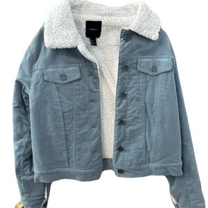 Light Blue Sherpa-Lined Jean Jacket